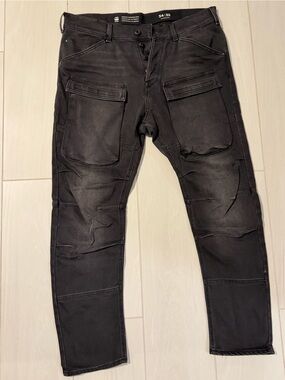 G-Star Raw "Rovic Zip 3D" Regular Tapered Cargo Pants in Black